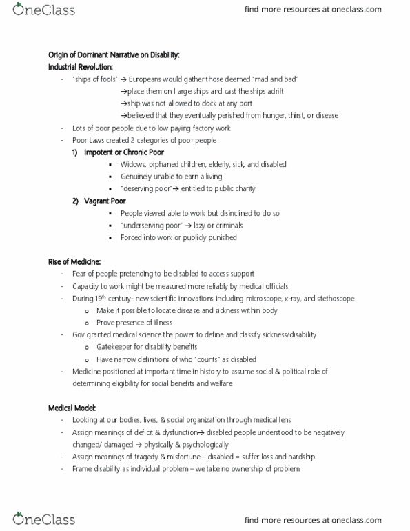 INT 902 Lecture Notes - Lecture 3: Stethoscope, Medicalization, Utopia thumbnail