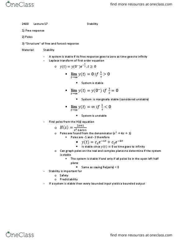 ENGG 2400 Lecture 17: Stability thumbnail