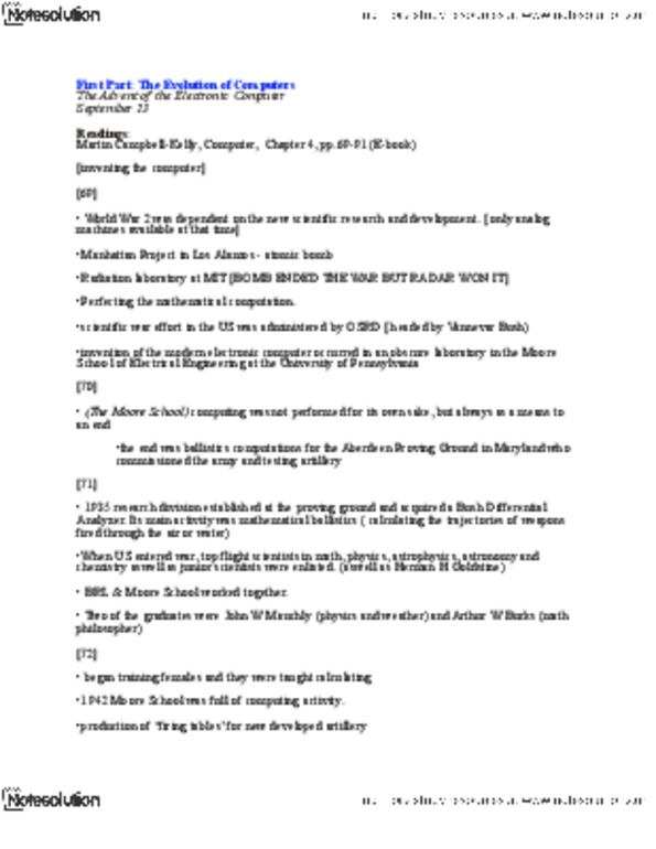 NATS 1700 Chapter Notes -Difference Engine, Rede Ferroviária Nacional, Eniac thumbnail