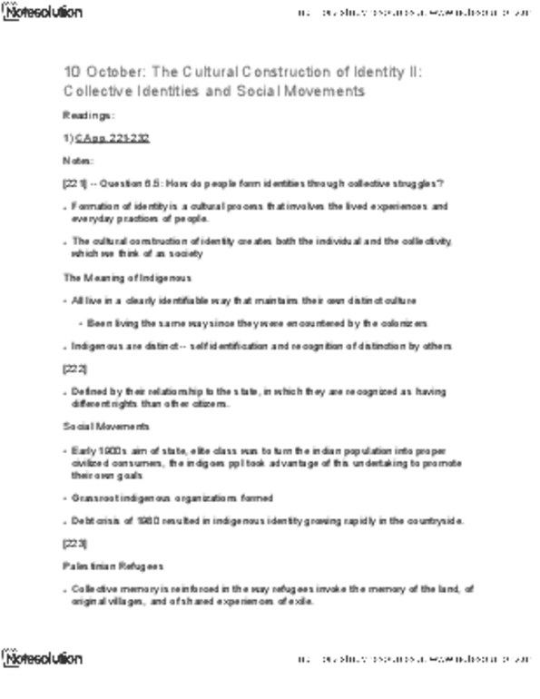 ANTH 1120 Chapter : Collective Identities and Social Movements thumbnail