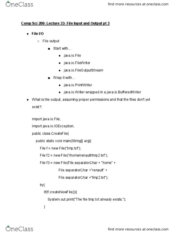 COMP SCI 200 Lecture 33: Comp Sci 200- Lecture 33- File Input and Output pt 3 thumbnail