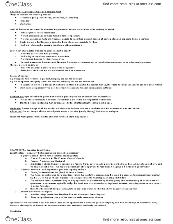 Management and Organizational Studies 2275A/B Lecture Notes - Lecture 6: Section 33 Of The Canadian Charter Of Rights And Freedoms, Arbitration Clause, Neutral Party thumbnail