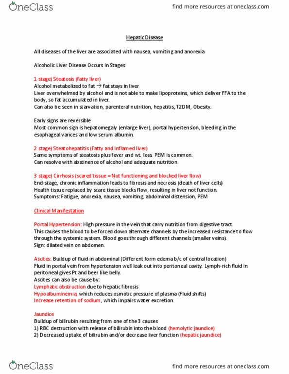 NUTR 4040 Lecture Notes - Lecture 17: Esophageal Varices, Portal Hypertension, Portal Vein thumbnail