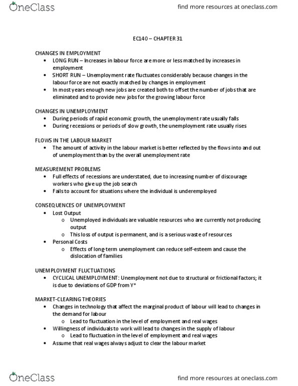 EC140 Chapter Notes - Chapter 31: Marginal Product, Nairu thumbnail