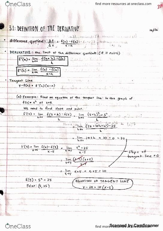 MGMT 1A Lecture 12: Lec 12 - Definition of the Derivative (3.1) thumbnail