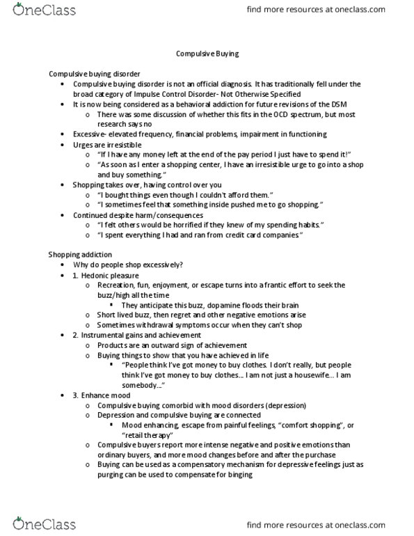 HD 210 Lecture Notes - Lecture 21: Not Otherwise Specified, Compulsive Buying Disorder, Behavioral Addiction thumbnail