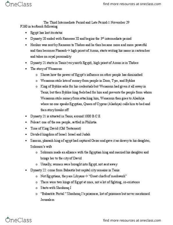 NMC101H1 Lecture Notes - Lecture 21: Jebel Barkal, Bubastite Portal, Shoshenq I thumbnail