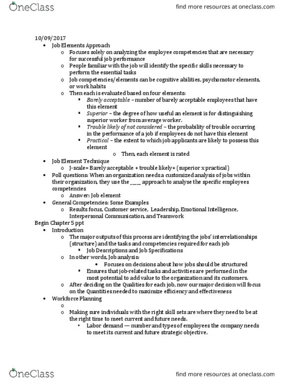 37:533:301 Lecture Notes - Lecture 10: Shortage, Workforce Planning, Job Performance thumbnail