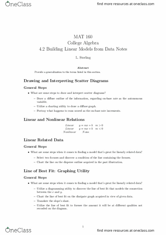 MAT-160 Lecture Notes - Lecture 17: Data General thumbnail