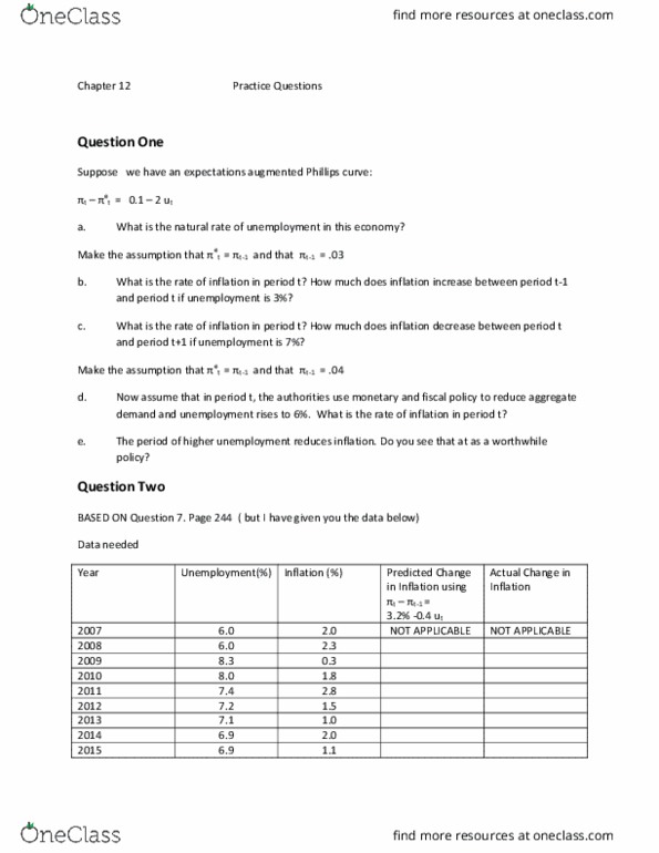 EC290 Lecture Notes - Lecture 12: Phillips Curve, Aggregate Demand, Stephen Poloz thumbnail