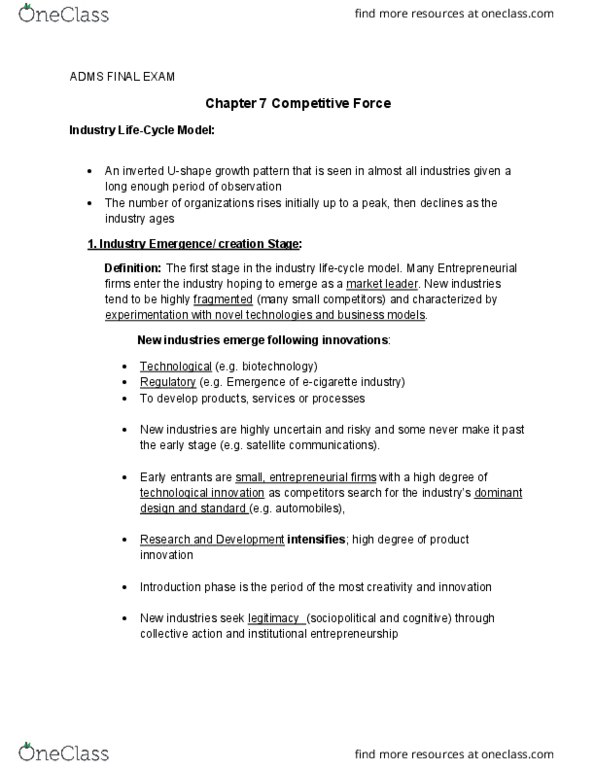 ADMS 1000 Chapter 7-12: ADMS FINAL EXAM notes thumbnail