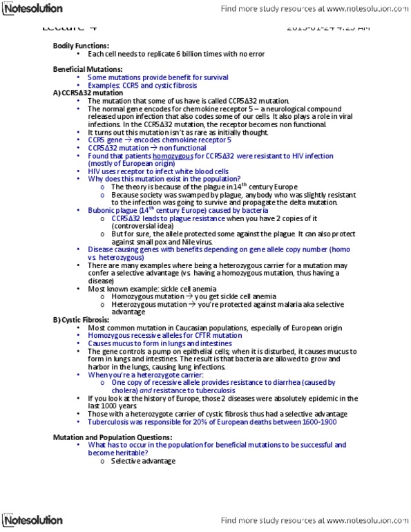 BIOL 2131 Lecture Notes - Lecture 4: Transversion, Fluorouracil, Prnp thumbnail
