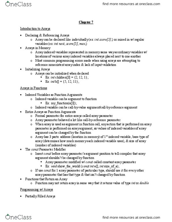 CISC 1600 Chapter Notes - Chapter 7: Data Validation thumbnail