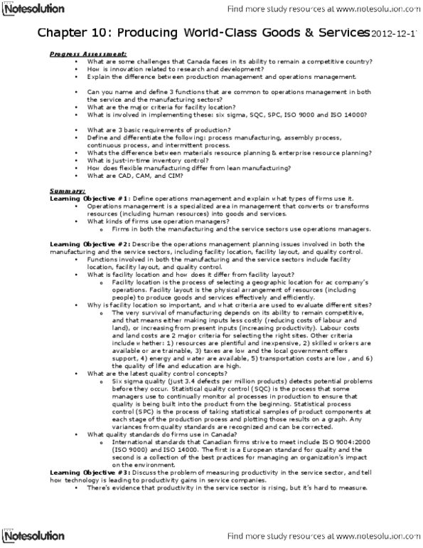 STEN 1000 Chapter Notes - Chapter 10: Iso 14000, Iso 9000, Facility Location Problem thumbnail