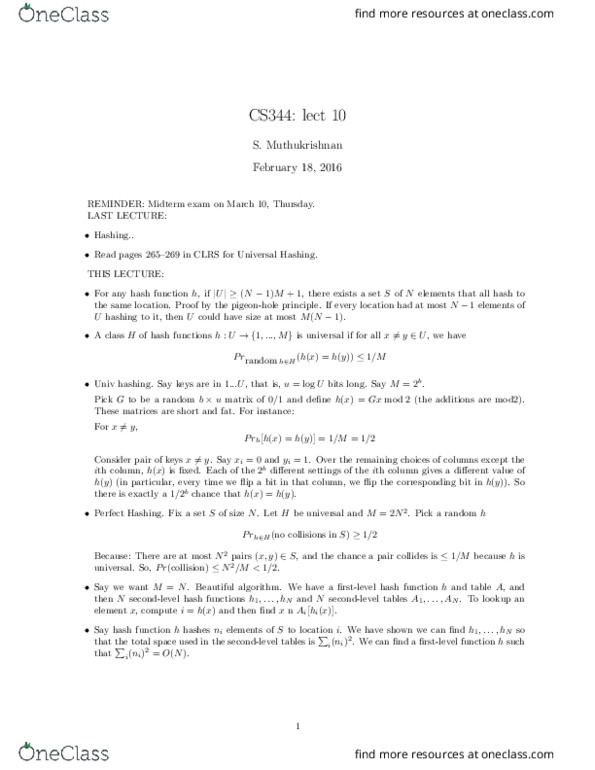 01:198:344 Lecture Notes - Lecture 9: Pigeonhole Principle thumbnail