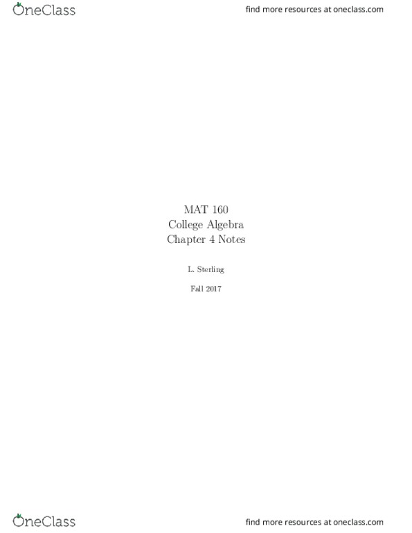 MAT-160 Chapter Notes - Chapter 4: Trigonometric Functions, Economic Equilibrium, Watt thumbnail