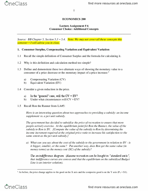 ECO200Y1 Lecture Notes - Lecture 6: Composite Good, Economic Surplus, Demand Curve thumbnail