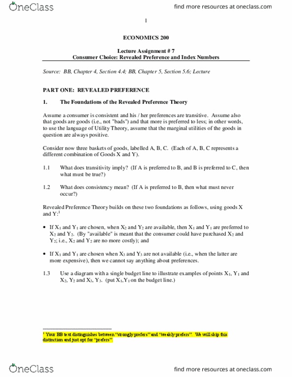 ECO200Y1 Lecture Notes - Lecture 7: Revealed Preference, Indifference Curve, The Foundations thumbnail