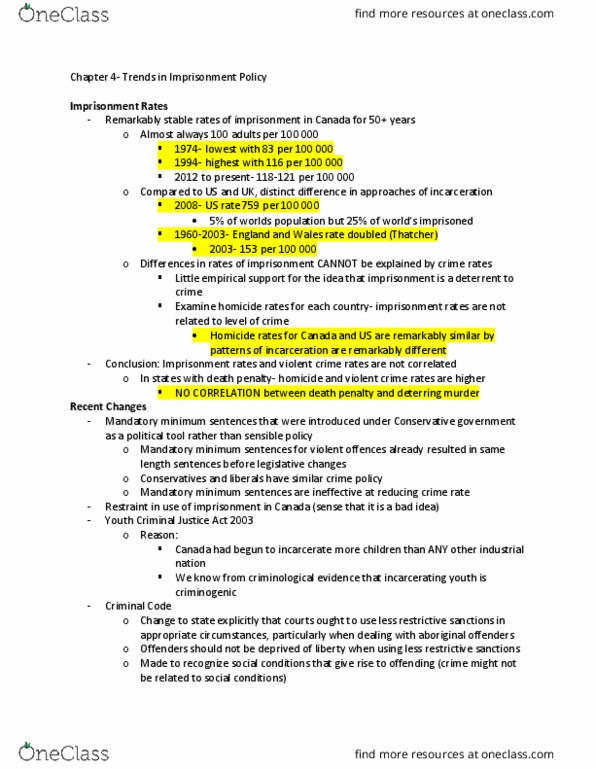 SOCI 327 Chapter Notes - Chapter 4: Youth Criminal Justice Act, Parliamentary Budget Officer, Three-Strikes Law thumbnail