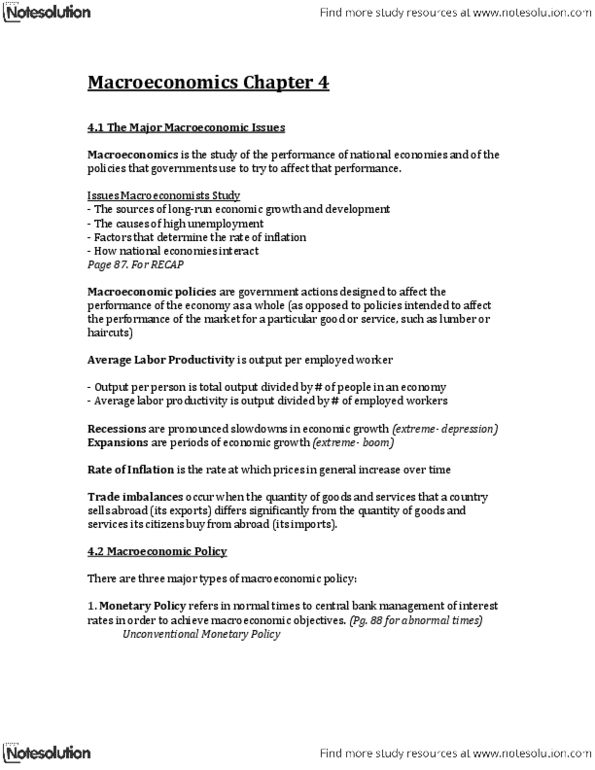 ECON 1100 Chapter Notes -Gross Fixed Capital Formation, Gross Domestic Product, Gdp Deflator thumbnail