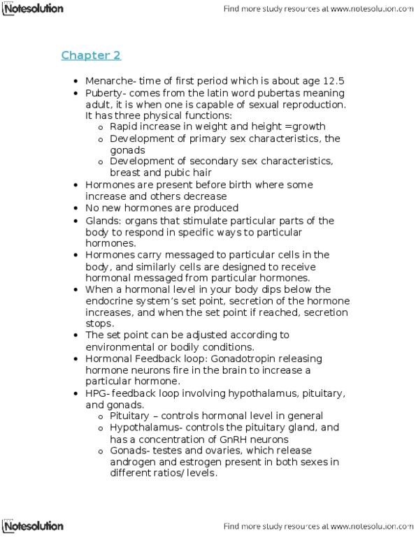 PSY310H5 Chapter Notes - Chapter 2: Secondary Sex Characteristic, Sex Organ, Pubic Hair thumbnail