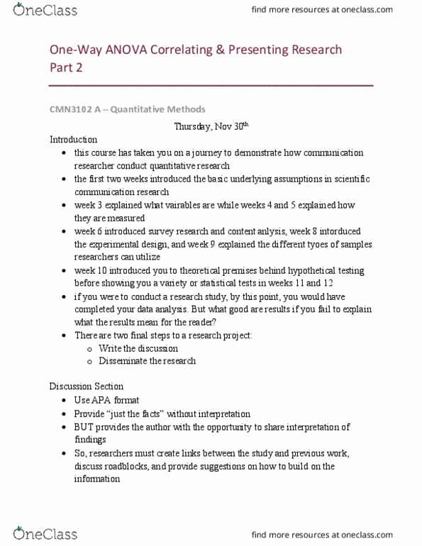 CMN 3102 Lecture Notes - Lecture 17: Analysis Of Variance, Active Voice, Curriculum Vitae thumbnail