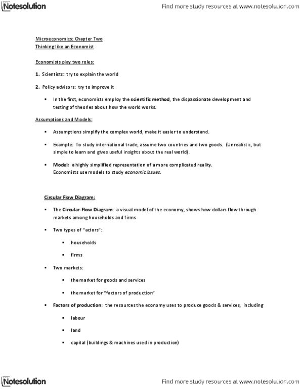 ECON 1B03 Chapter Notes - Chapter 2: Scientific Method, Opportunity Cost thumbnail