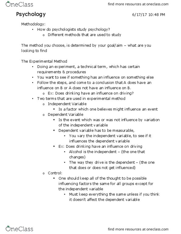PSY 1018 Lecture Notes - Lecture 2: Blind Experiment, Intelligence Quotient, Suggestibility thumbnail
