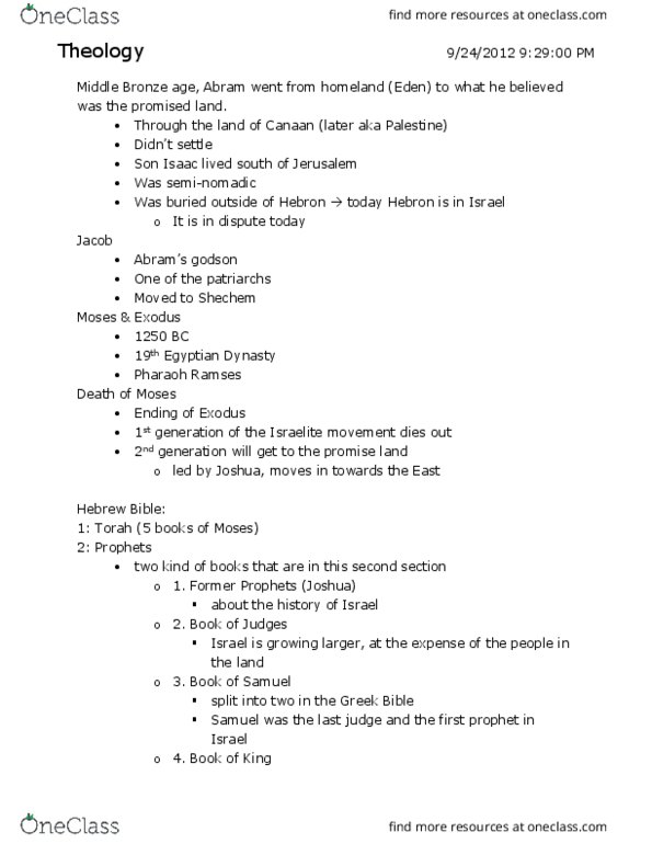 THE 1050 Lecture Notes - Lecture 6: Bronze Age thumbnail