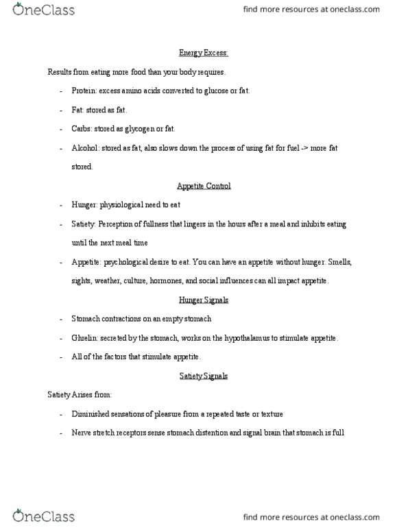 NFS 043 Lecture Notes - Lecture 18: Leptin, Ghrelin, Glycogen thumbnail