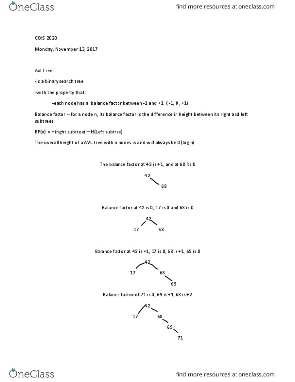 CUST 1500H Lecture Notes - Lecture 8: Binary Search Tree, Avl Tree thumbnail