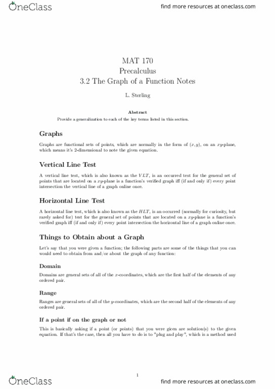 MAT-170 Lecture Notes - Lecture 2: Precalculus thumbnail