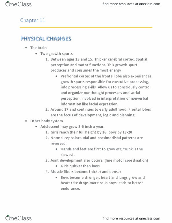 PSY 2301 Chapter Notes - Chapter 11: Secondary Sex Characteristic, Pubic Hair, Pituitary Gland thumbnail