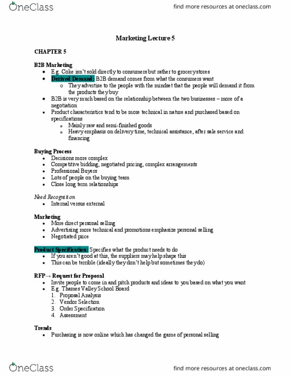 Management and Organizational Studies 2320A/B Lecture Notes - Lecture 5: Michael Bloomberg, Business Marketing, Voicemail thumbnail
