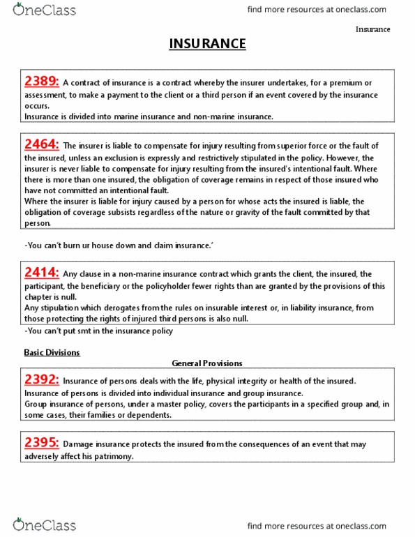 FACC 220 Lecture Notes - Lecture 15: Marine Insurance, Liability Insurance, Group Insurance thumbnail