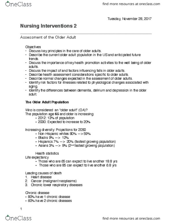 NRSG 3323 Lecture Notes - Lecture 8: Cardiovascular Disease, Health Promotion, Long-Term Memory thumbnail