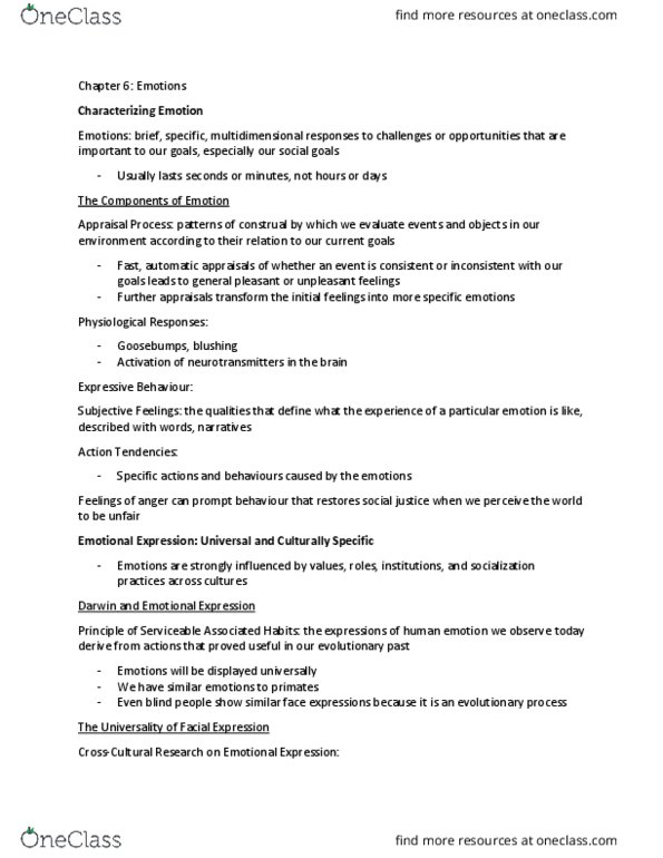 PSYC 2100 Chapter Notes - Chapter 6: Social Intuitionism, Duration Neglect, Affective Forecasting thumbnail