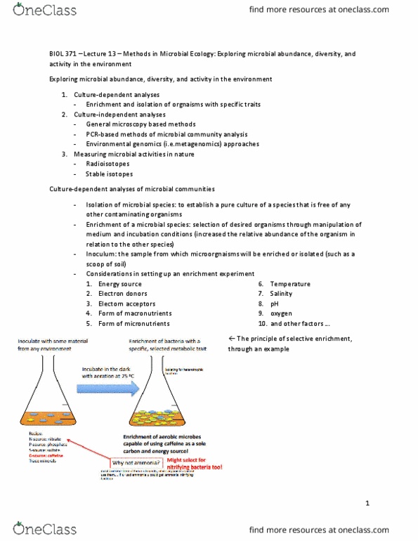 BIOL 371 Lecture Notes - Lecture 13: Green Sulfur Bacteria, Algal Bloom, Enrichment Culture thumbnail