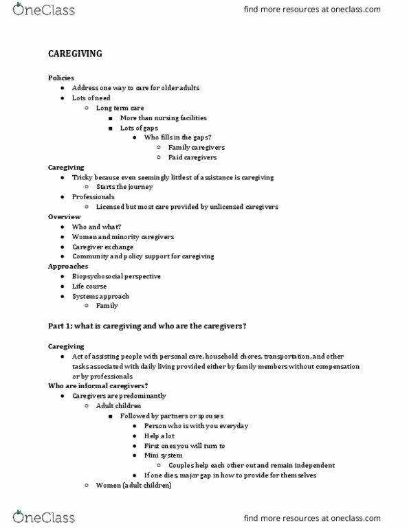 GE CLST 80A Lecture Notes - Lecture 15: Family Caregivers, Long-Term Care, Paraprofessional thumbnail