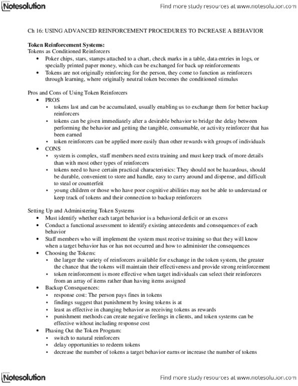 PSY100H1 Lecture Notes - Reinforcement, Flight Controller thumbnail