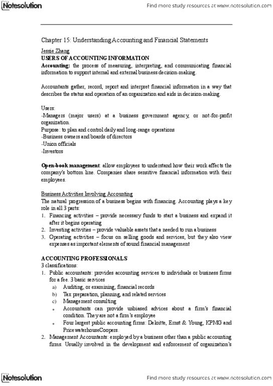 RSM100Y1 Chapter Notes - Chapter 15: International Accounting Standards Board, Financial Accounting Standards Board, International Financial Reporting Standards thumbnail