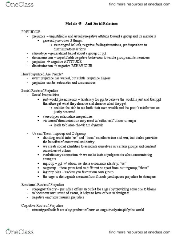 PSYCH101 Chapter Notes - Chapter 45: In-Group Favoritism, Face Perception, Verbal Behavior thumbnail