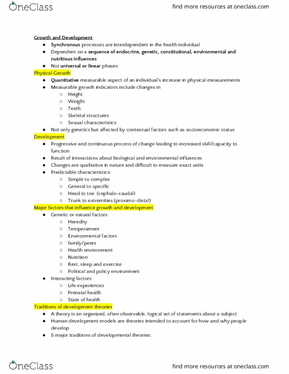 NURSING 1I02 Lecture Notes - Lecture 11: Organicism, Moral Development, Sexual Characteristics thumbnail