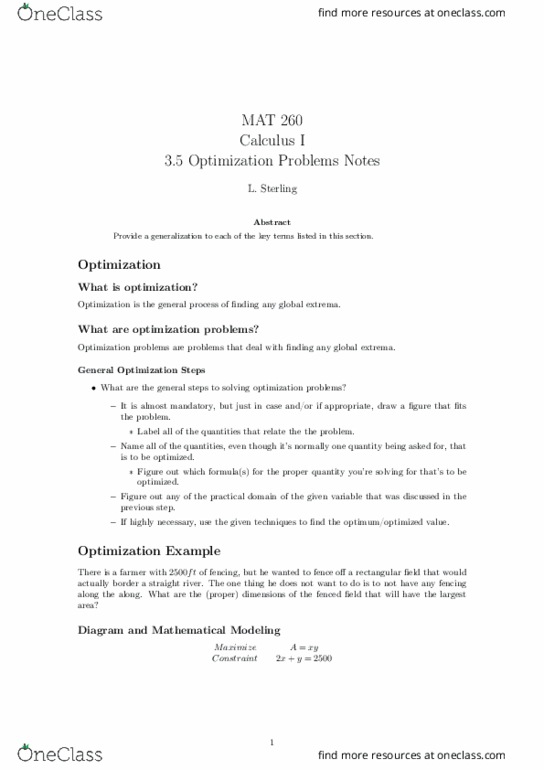 MAT-260 Lecture Notes - Lecture 20: Marginal Cost, Marginal Revenue thumbnail