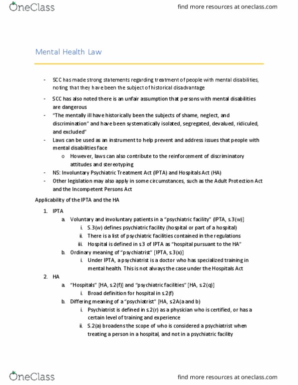 HESA 6305 Lecture Notes - Lecture 11: Indian People'S Theatre Association, Mental Disorder, Therapeutic Relationship thumbnail