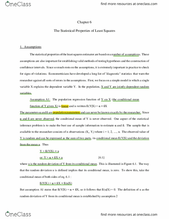 ECON 3740 Lecture Notes - Lecture 1: Standard Deviation, Conditional Variance, Squared Deviations From The Mean thumbnail