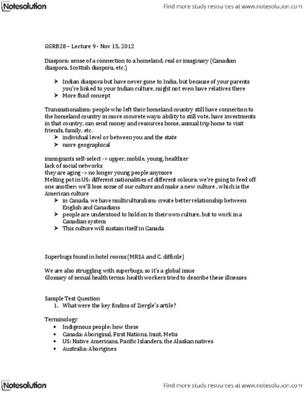 GGR100H1 Lecture Notes - Lecture 9: Scottish Diaspora, Non-Resident Indian And Person Of Indian Origin, Antimicrobial Resistance thumbnail