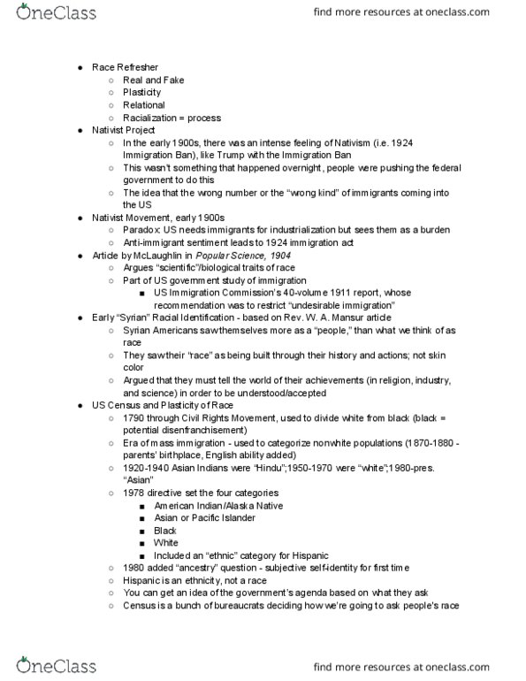 AMCULT 215 Lecture Notes - Lecture 7: Arab Americans, Consus, Gerrymandering thumbnail