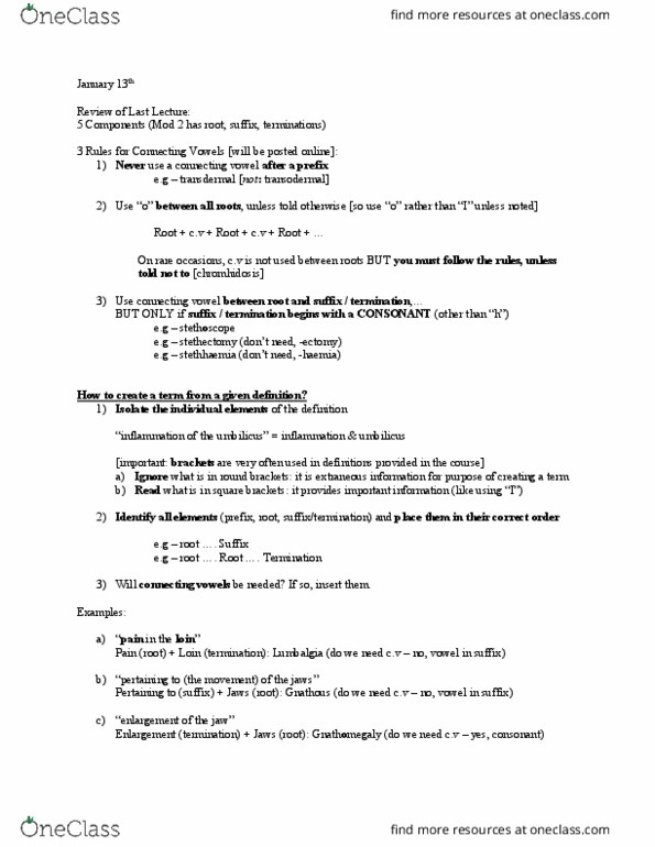 CLST 301 Lecture Notes - Lecture 2: Stethoscope, Caudate Nucleus thumbnail