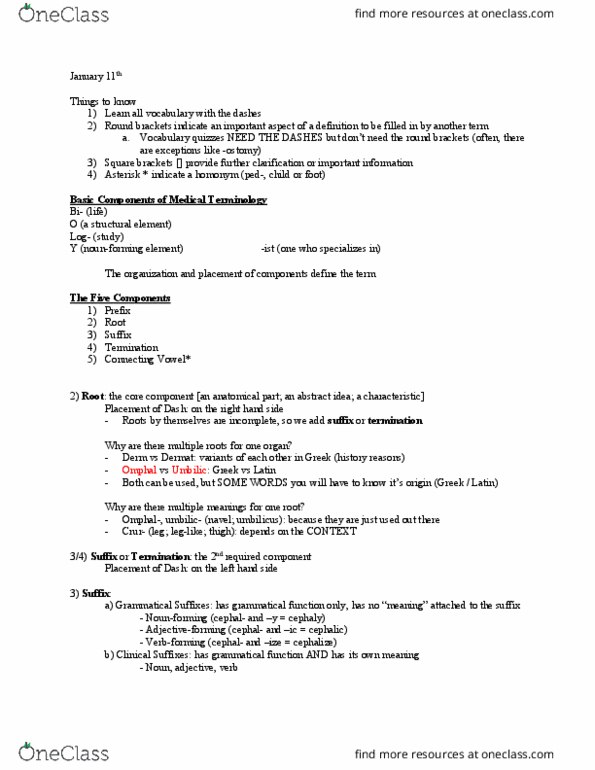 CLST 301 Lecture Notes - Lecture 1: Head, Plast, Phonaesthetics thumbnail